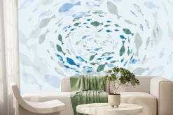 Fototapeta: Akwarelowy motyw ryby w wirze abstrakcyjny wzór