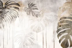 Fototapeta: Akwarelowy mural liści monstery