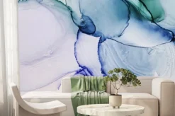 Fototapeta: Alcohol ink. green pattern. abstract ethereal