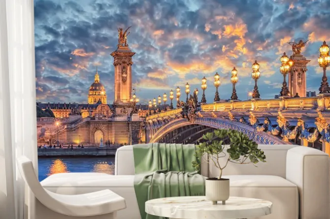 Fototapeta: Alexandre iii bridge in paris at sunset