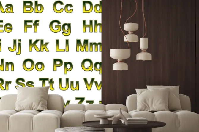 Fototapeta: Alfabet pseudo 3d litery