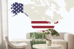 Fototapeta: Ameryka północna z podświetlonych usa mapie.