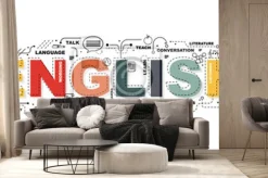 Fototapeta: Angielskie słowo dla edukacji z ikony płaska konstrukcja