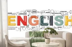 Fototapeta: Angielskie słowo dla edukacji z ikony płaska konstrukcja