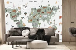 Fototapeta: Animals world map vector illustration.