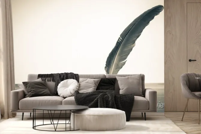 Fototapeta: Archiwalne tła z gęsim piórem i kałamarz na stole