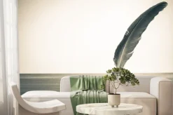 Fototapeta: Archiwalne tła z gęsim piórem i kałamarz na stole