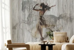 Fototapeta: Artystyczna abstrakcja kobiety i konia w ruchu nowoczesny wzór