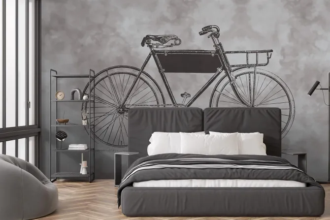 Fototapeta: Artystyczna ilustracja starego roweru w stylu retro