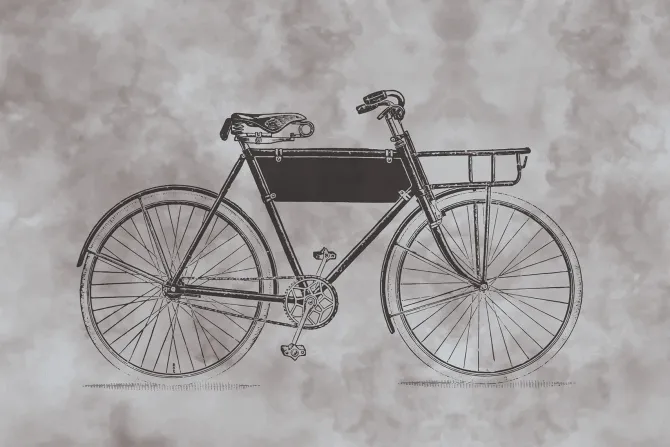 Fototapeta: Artystyczna ilustracja starego roweru w stylu retro