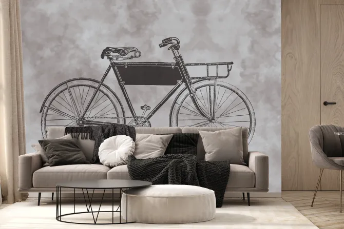 Fototapeta: Artystyczna ilustracja starego roweru w stylu retro