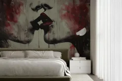 Fototapeta: Artystyczne przedstawienie kobiecego pocałunku