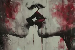 Fototapeta: Artystyczne przedstawienie kobiecego pocałunku