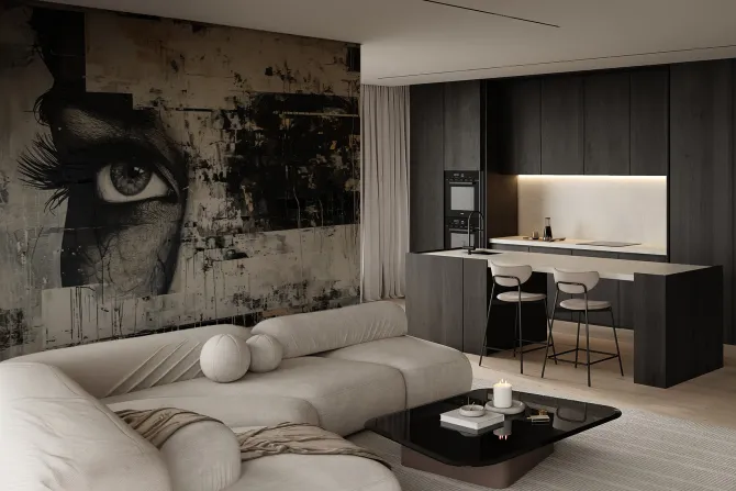 Fototapeta: Artystyczny mural z twarzą kobiety