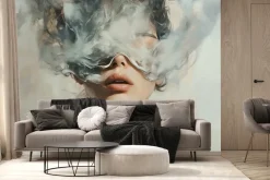 Fototapeta: Artystyczny portret z wizerunkiem kobiety i chmurą dymu