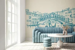 Fototapeta: Artystyczny rysunek weneckiej architektury i kanałów