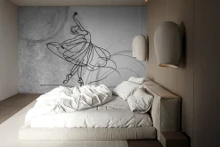 Fototapeta: Artystyczny rysunek linii przedstawiający baletnicę w tańcu