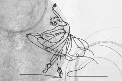 Fototapeta: Artystyczny rysunek linii przedstawiający baletnicę w tańcu
