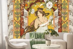 Fototapeta: Artystyczny wizerunek portret kobiety inspirowany alfonsem muchą