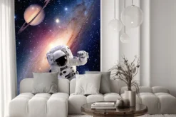 Fototapeta: Astronauta garnitur astronauta kosmos saturn planet droga mleczna