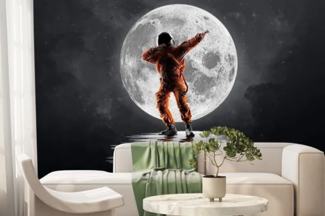 Fototapeta: Astronauta na tle księżyca