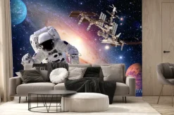 Fototapeta: Astronauta na misji w kosmosie