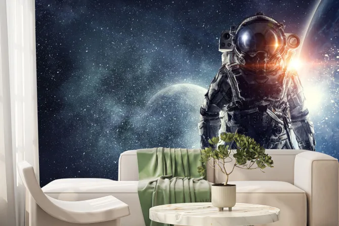 Fototapeta: Astronauta w gwieździstym kosmosie