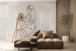 Fototapeta: Atrakcyjna kobieta na roślinnym tle