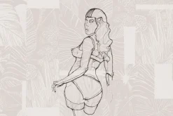 Fototapeta: Atrakcyjna kobieta na roślinnym tle