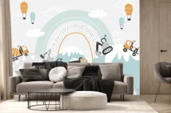 Fototapeta: Auta balony chmury i tęcza