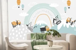 Fototapeta: Auta balony chmury i tęcza