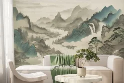 Fototapeta: Azjatycki pejzaż gór malowany ręcznie