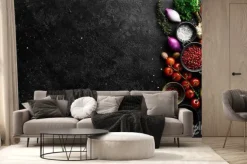 Fototapeta: Background of cooking. spices and vegetables. top view. free