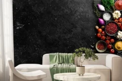 Fototapeta: Background of cooking. spices and vegetables. top view. free