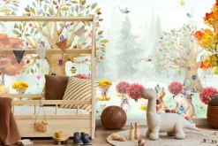 Fototapeta: Bajeczny las z dzikimi zwierzętami