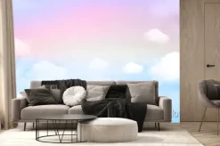 Fototapeta: Bajkowe tęczowe niebo z obłokami