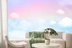 Fototapeta: Bajkowe tęczowe niebo z obłokami