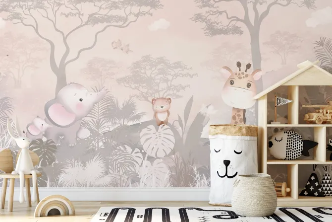 Fototapeta: Bajkowe zwierzęta w tropikalnej dżungli