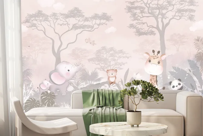 Fototapeta: Bajkowe zwierzęta w tropikalnej dżungli