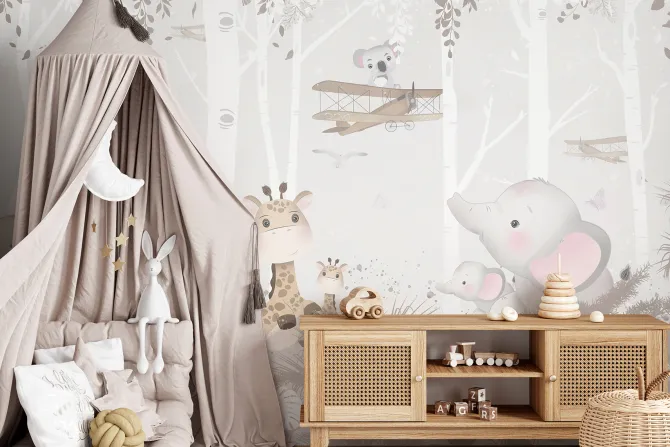 Fototapeta: Bajkowe zwierzęta wśród drzew