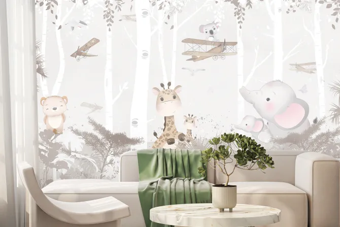 Fototapeta: Bajkowe zwierzęta wśród drzew