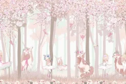 Fototapeta: Bajkowy las z księżniczkami i magicznymi jednorożcami