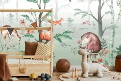 Fototapeta: Bajkowy las z leśnymi zwierzętami