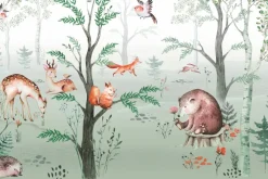 Fototapeta: Bajkowy las z leśnymi zwierzętami