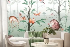 Fototapeta: Bajkowy las z leśnymi zwierzętami