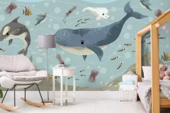 Fototapeta: Bajkowy podwodny świat z kolorowymi rybami grafika dla dzieci