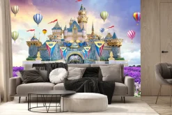 Fototapeta: Bajkowy zamek krajobraz o zachodzie słońca