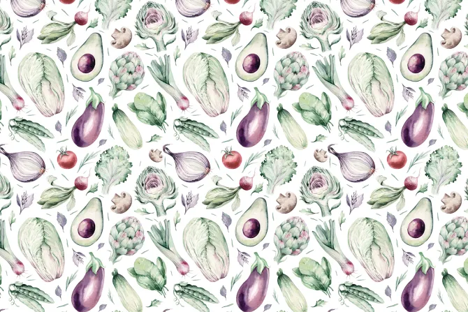 Fototapeta: Bakłażan i kapusta z innymi warzywami