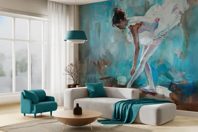 Fototapeta: Baletnica malowana akwarelą