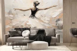 Fototapeta: Baletnica w białej spódnicy na plótnie